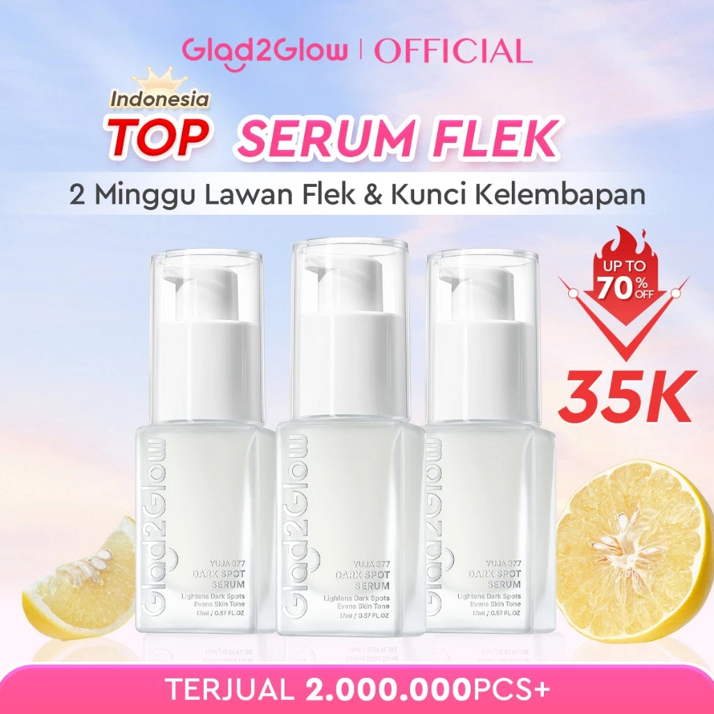 Glad2Glow Serum Series Peeling Serum Exfoliating Serum Bright Serum Glad2Glow Serum Mencerahkan Wajah Serum Pemutih Wajah Serum Retinol Serum Dark Spot Serum Acne Spot Serum Jerawat Glowing Serum Whitening Serum Brightening Serum Glow G2G Serum Niacinamid
