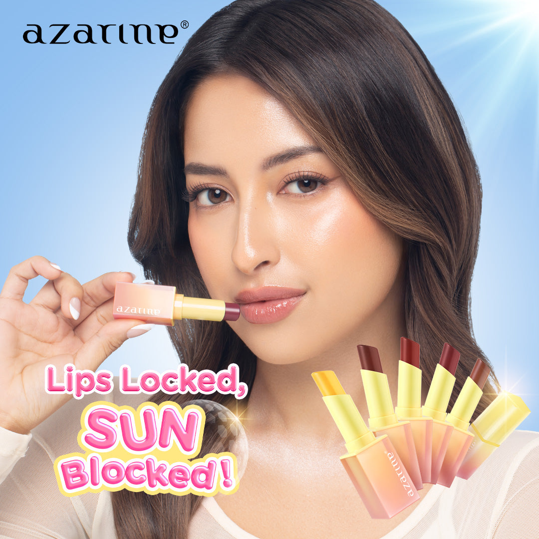 [Twin Pack] Azarine Glowkiss Sunscreen Lip Balm 3gr Pelembab Bibir SPF 35 PA +++ dengan Ceramide, Peptide, Vitamin C Membantu Mencerahkan Menghidrasi dan Melindungi Bibir dari Sinar UV