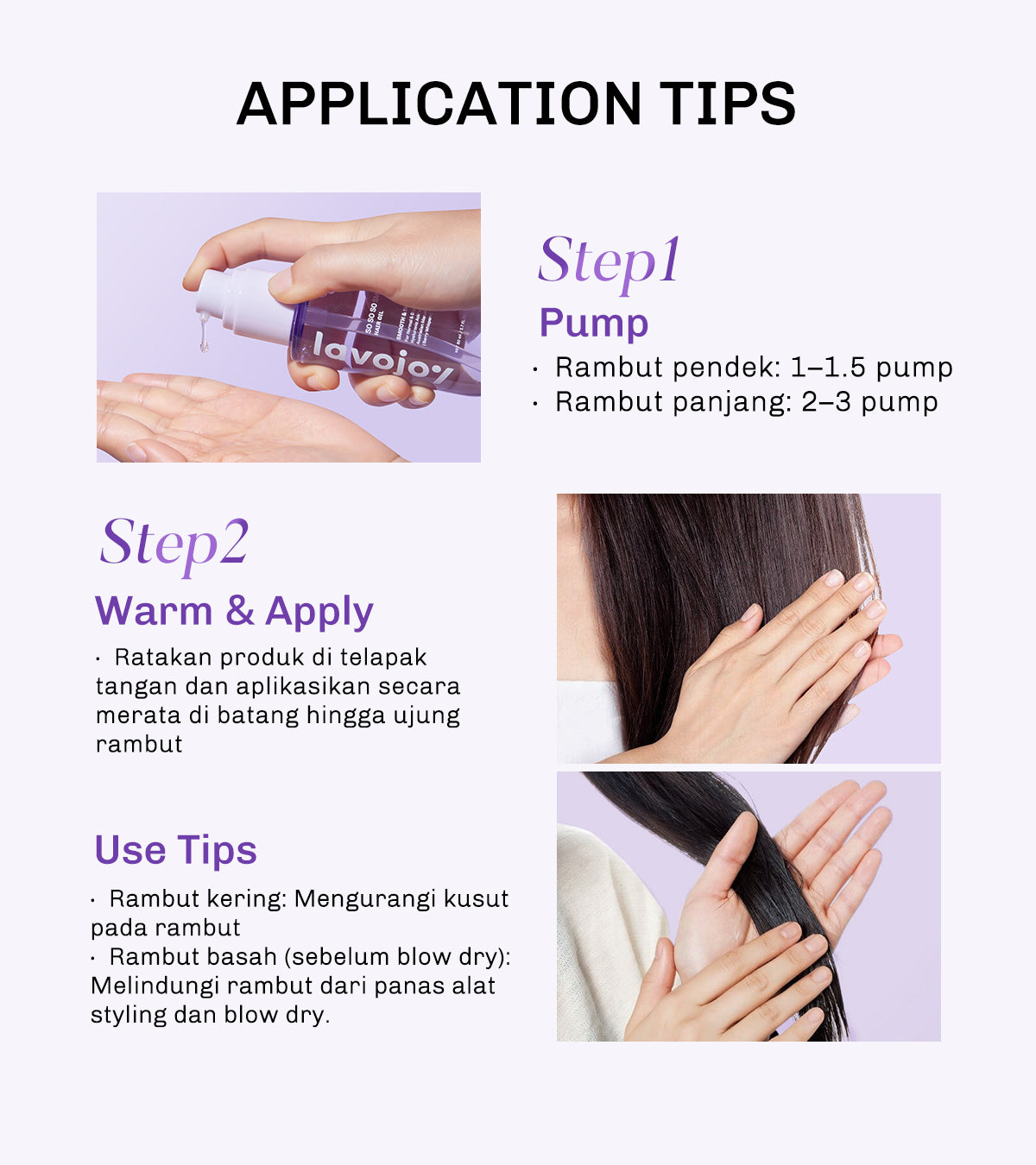 Lavojoy So So So Smooth Hair Oil 80ml  – Hair Oil Rambut Kering & Kusut, Melembutkan, Mengurangi Rambut Mengembang, Perlindungan Rambut Dari Panas Berlebih, Dengan 9 Natural Oils & Vitamin E