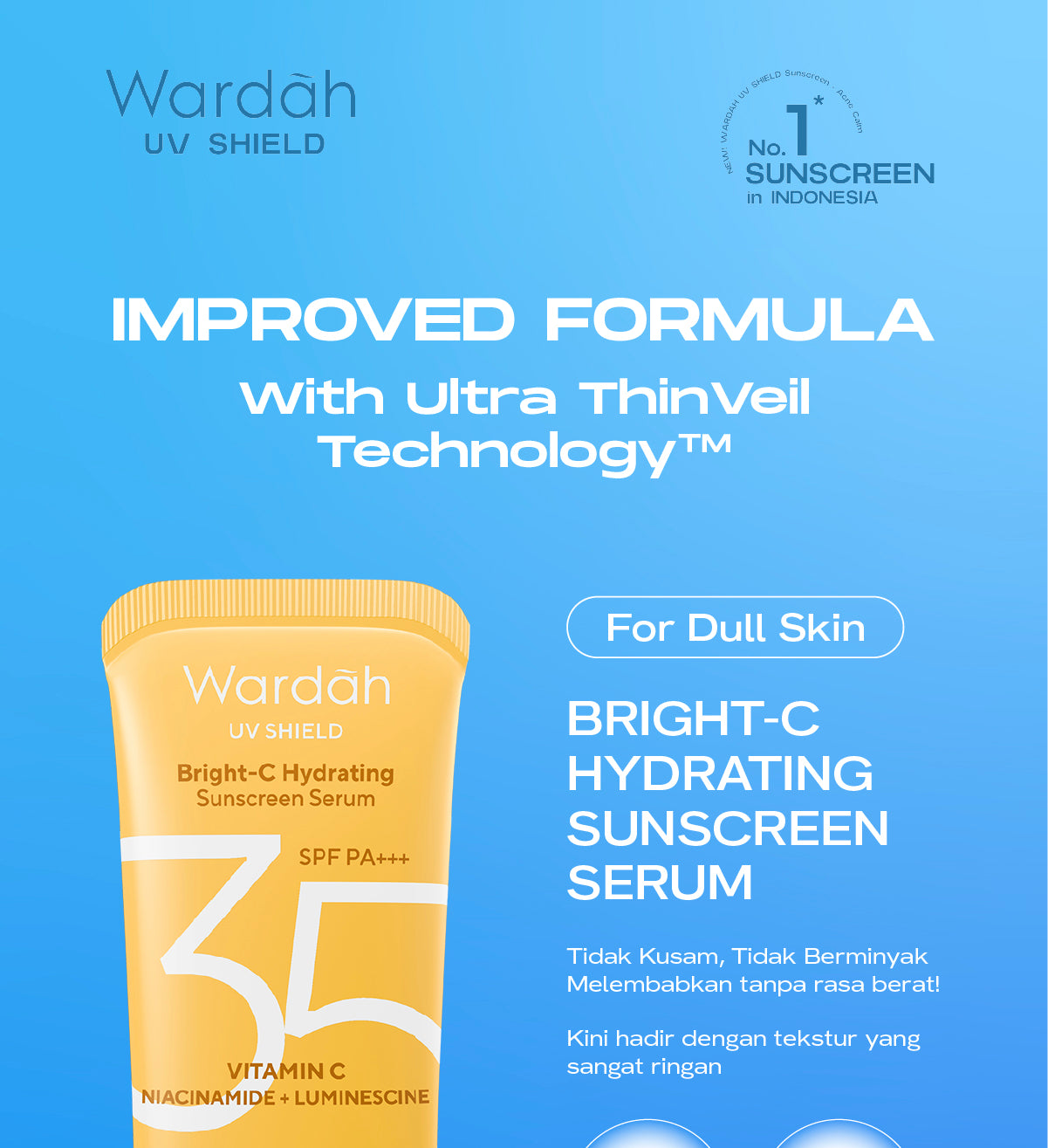 Wardah UV Shield Bright C-Hydrating Sunscreen Serum SPF 35 PA-Skincare