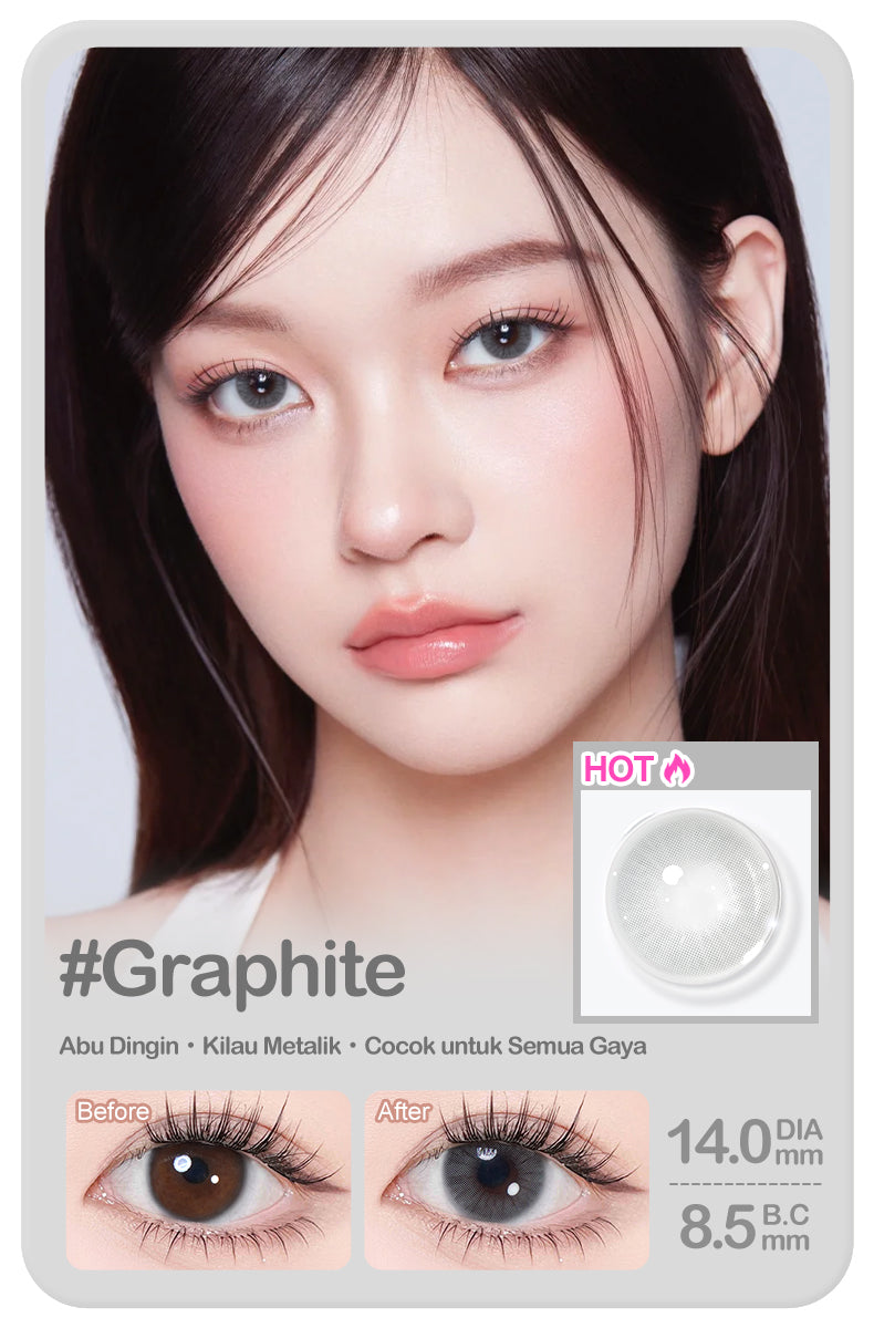 [0.00 s/d -8.00] Magister softlens Minus 14.00MM Queen Ochre Soflen Minus Graphite Amber Soflen Sepasang 6Bulan