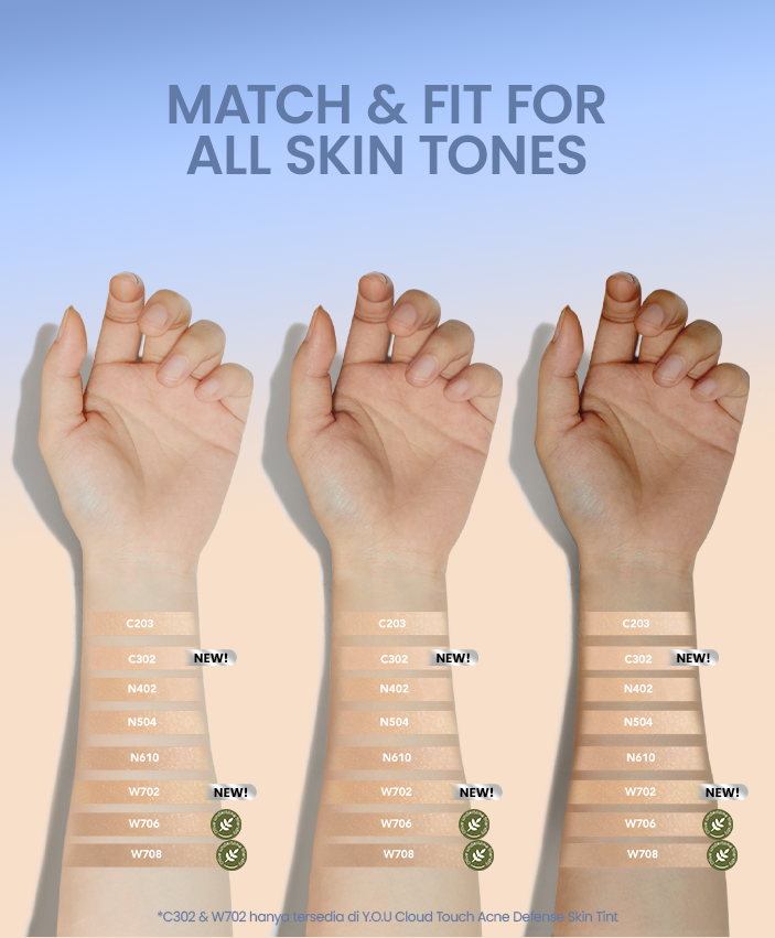 [NEW & UPGRADE] YOU Cloud Touch 3% Niacinamide Brightening Skin Tint For ALL Skin Sensitive Skin Perfect Coverage Liquid Foundation Serum Tint 24h Matte Oil Control SPF 50 No Oxidation