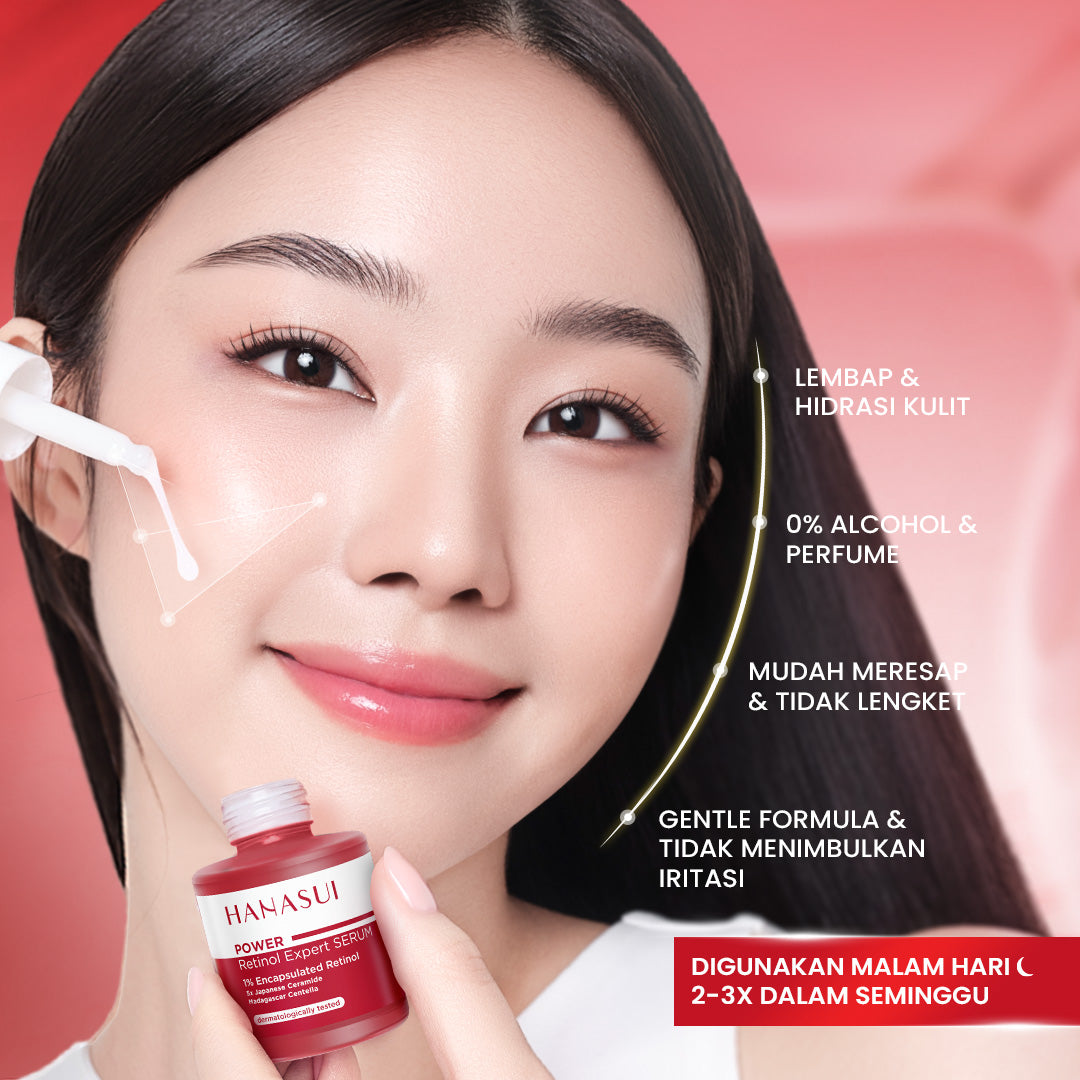Hanasui Power Retinol Expert Serum 20ml - 1% Encapsulated Retinol - Cegah Kerutan & Kurangi Kusam