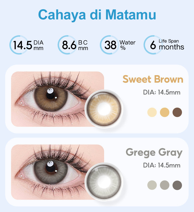 [0.00 s/d -6.00]Magister Softlens Minus14.5mm Lensa Kontak Warm Softlens For Big eyes 1Pasang 6bulan