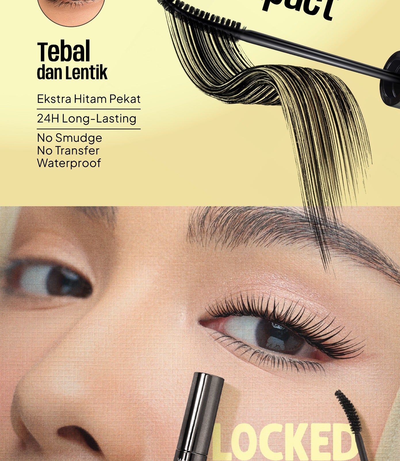[MASCARA SASHFIR] NEW! WARDAH Hi-Impact Volumizer Mascara 13X Volume & Curl Effect - Mascara Waterproof - Maskara Jigrak - No Fake Lashes - Bulu Mata Lentik Panjang Tebal Tahan Lama - 24 Jam Longlasting, Smudgeproof, No Clumpy - Eye Makeup