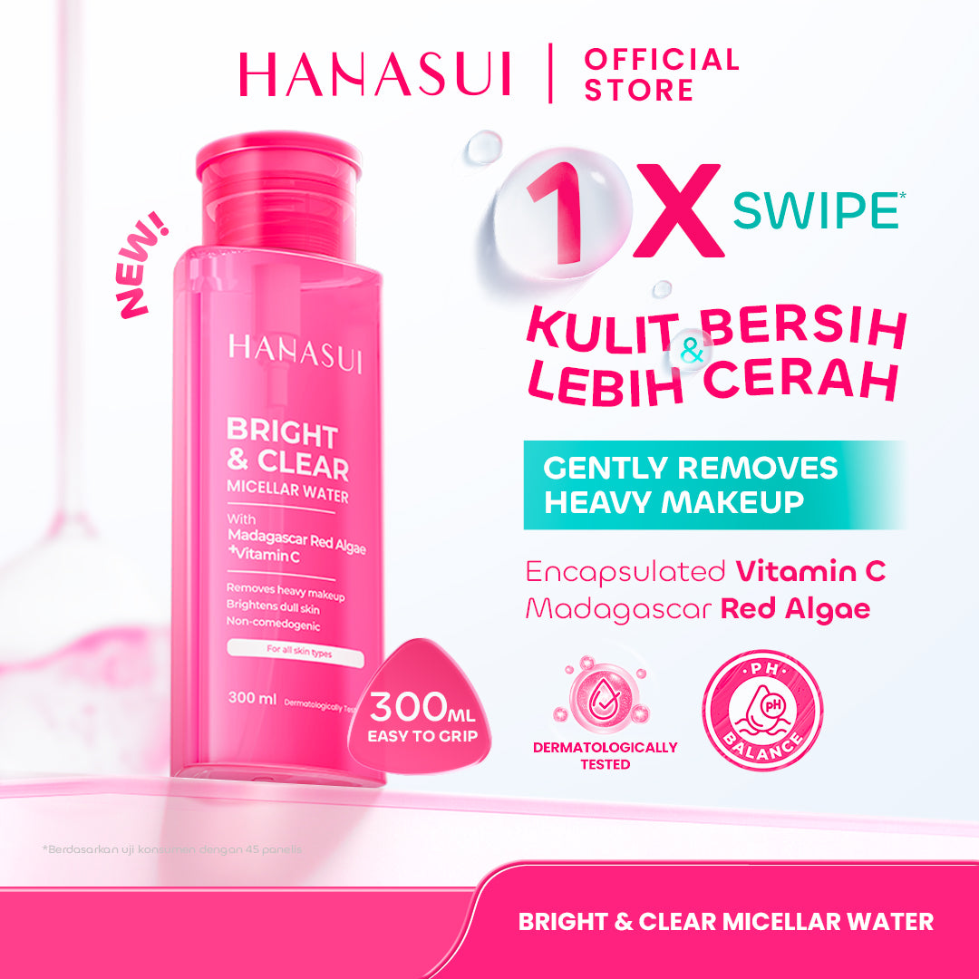 【 NEW 】HANASUI Micellar Water Lembut untuk Kulit Sensitif 0% alcohol - Micellar Mencerahkan Vitamin C - Micellar Korean Heartleaf