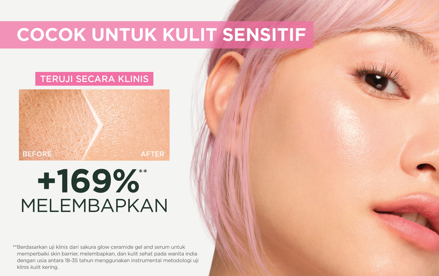 GARNIER Sakura Glow Ceramide Barrier Moisturizer Gel 50ml Skincare Water Gel Pelembab Ringan mencerahkan tone up pelembab wajah cream pemutih wajah glowing cepat