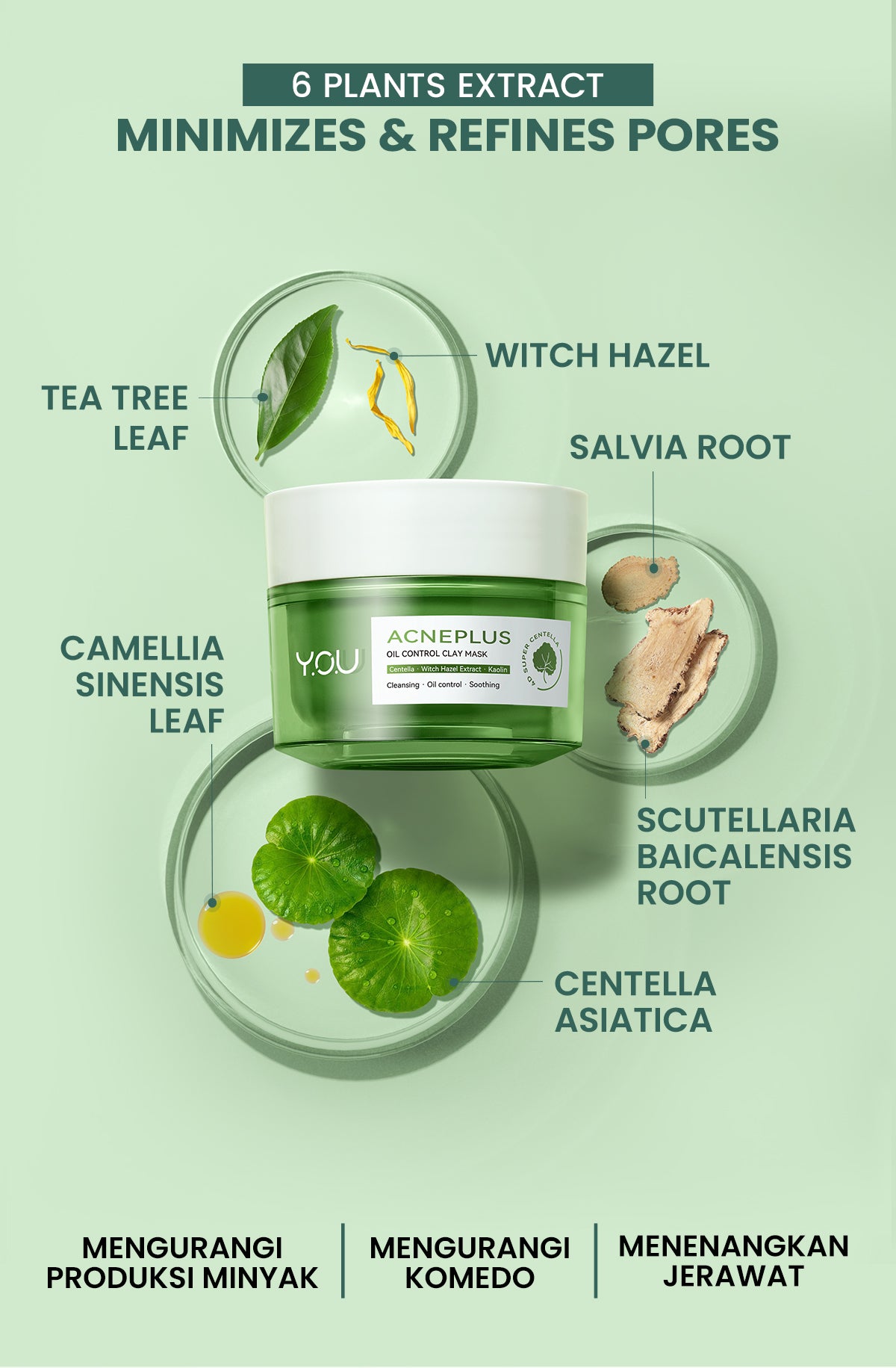 YOU AcnePlus Oil Control Clay Mask Masker Jerawat Masker Komedo Kulit Berminyak Bebas Jerawat