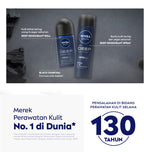 NIVEA MEN Deodorant Roll On Deep Darkwood 50ml - Deodoran pria melawan bakteri keringat bau badan dengan wangi parfum premium maskulin blackwood menjaga ketiak kering tahan lama seharian - Antiperspiran, Black charcoal