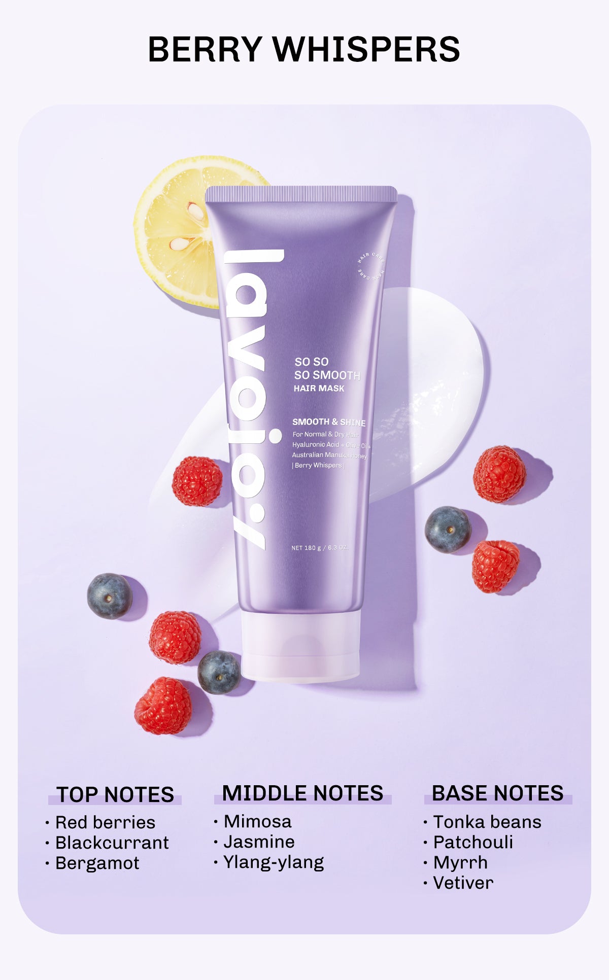 Lavojoy So So So Smooth Hair Mask 180gr | Masker Rambut Lembut Anti Kusut Frizzy | Masker Rambut Berkilau | Masker Rambut Kering | Repair Hair Mask with Hyaluronic Acid + Triple Seed Oil + Australian Manuka Honey