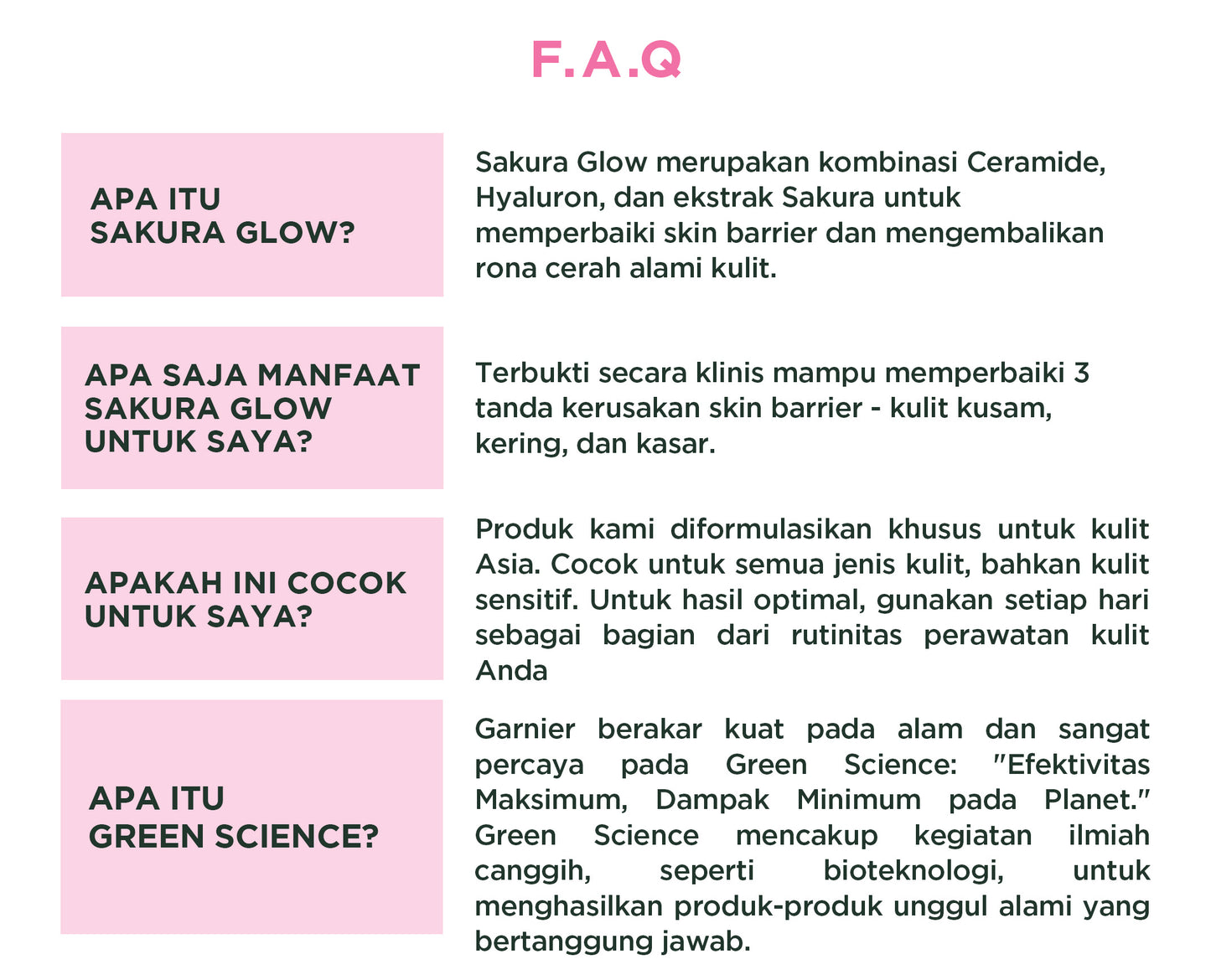 GARNIER Serum Perbaiki Skin Barrier Sakura Glow Hyaluron Ceramide 30x Booster Serum 30ml - Skincare Serum untuk kulit glowing