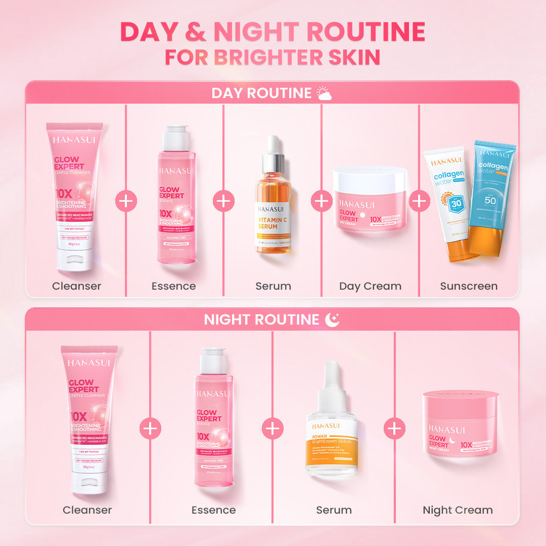 Hanasui Glow Expert Night Cream New Improved Formula - Gel Cream Ringan & Kunci Kelembaban Mencerahkan & Menghaluskan - Niacinamide & Genowhite