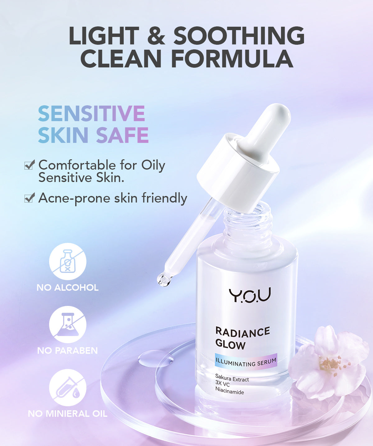 YOU Radiance Glow Illuminating Serum Brightening Vitamin C Niacinamide Gentle Glowing Skin