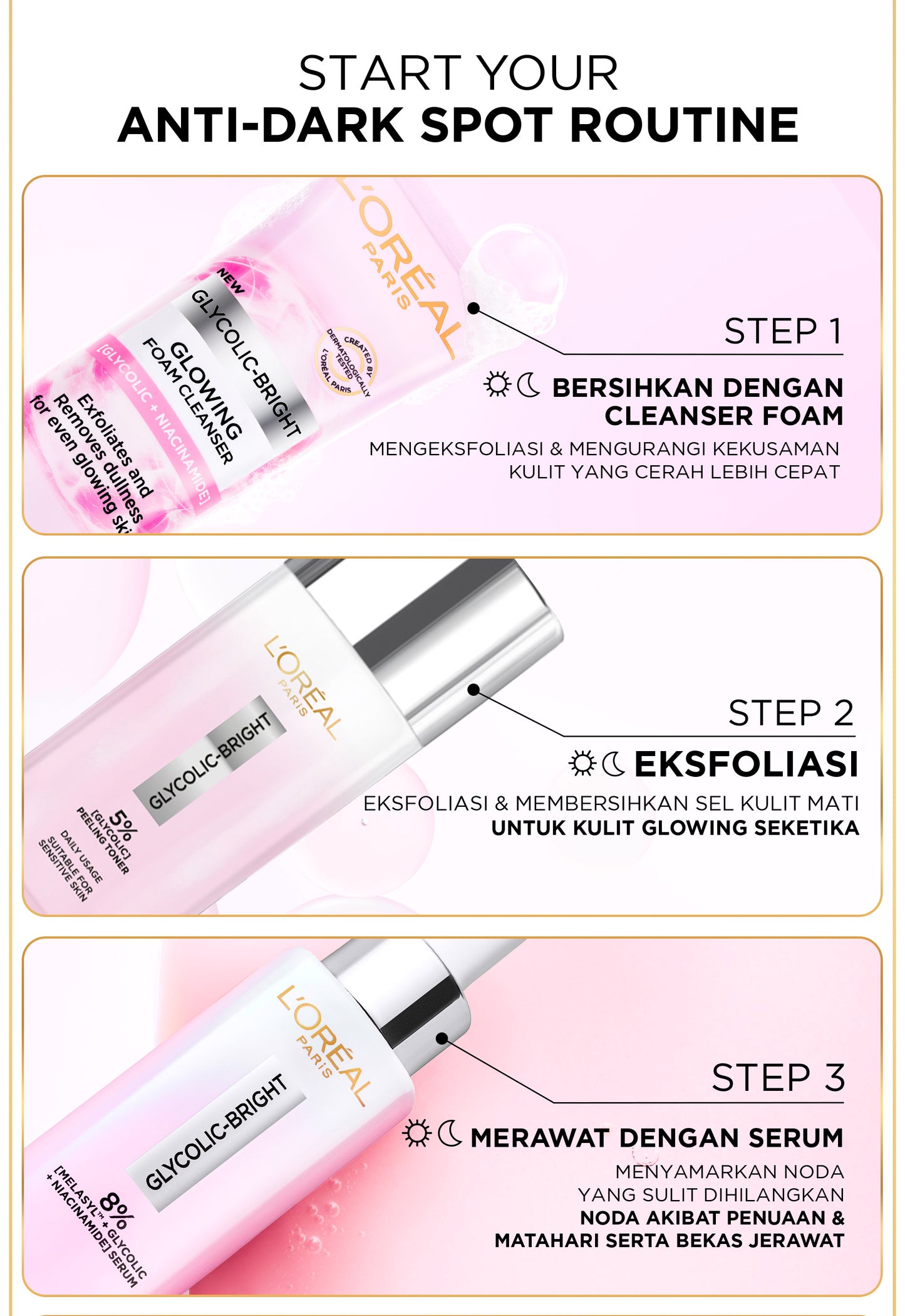 [NEW LAUNCH!] GLYCOLIC - BRIGHT ANTI DARK-SPOT DAILY UV FLUID SPF 50+ l 50ml l SUNSCREEN PERTAMA UNTUK MENYAMARKAN NODA HITAM, BEKAS JERAWAT, DAN MENCERAHKAN l TABIR SURYA, SPF, SUNBLOK, SUN SCREEN
