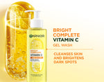 Garnier Bright Complete Vitamin C Gel Wash 120ml - Sabun Wajah Gel dengan Vitamin C Mencerahkan | Cocok untuk kulit sensitif