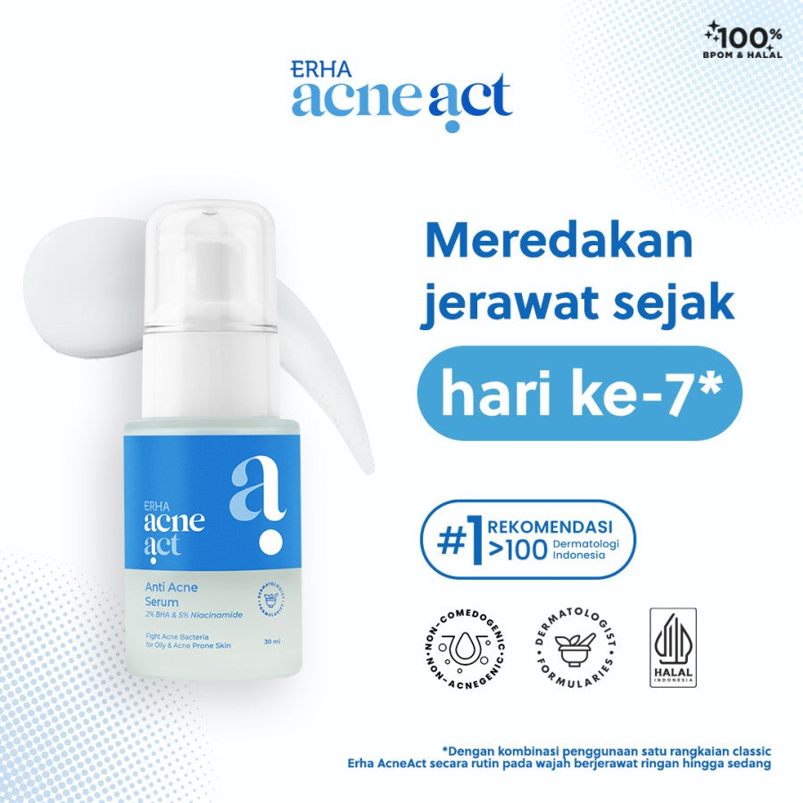 ERHA Acneact Anti Acne Serum 30ml - Serum Kulit Minyak dan Jerawat | Salicylic Acid | Niacinamide