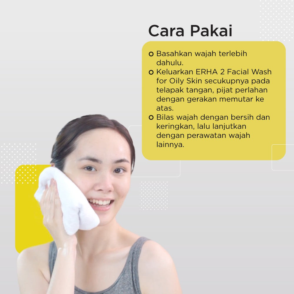ERHA 2 Facial Wash for Oily Skin 60 ml - Sabun Wajah Kulit Berminyak