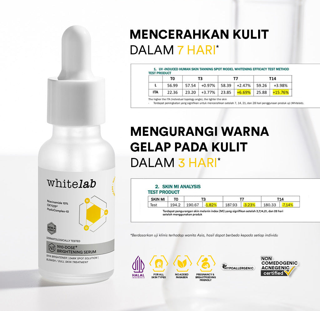 Whitelab Serum Niacinamide 10% Brightening - Serum Pencerah Wajah Intensif N10-Dose+ 2.0
