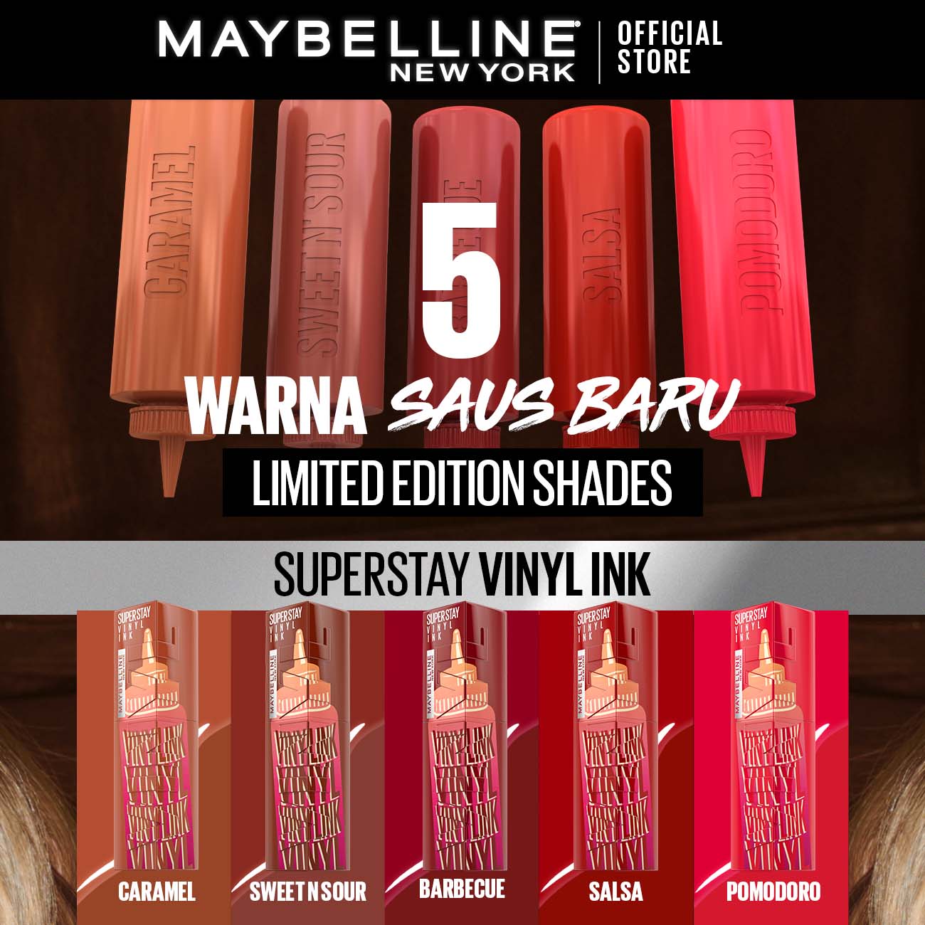 MAYBELLINE OFFICIAL Superstay Vinyl Ink 4.2 ml LIMITED EDITION - Shiny Pigmented Liquid Lipstik Lipstick