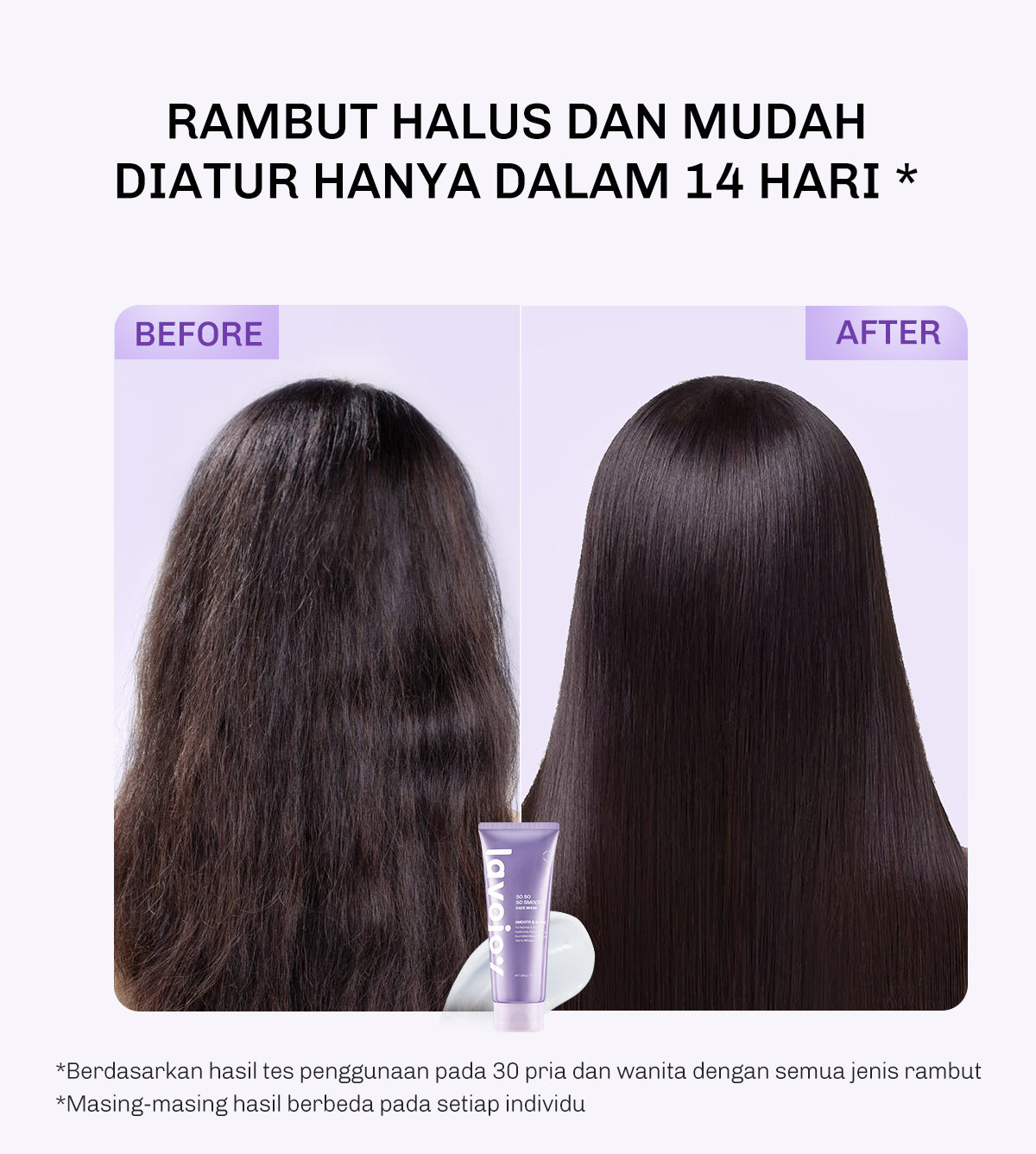 Lavojoy So So So Smooth Hair Mask 180gr | Masker Rambut Lembut Anti Kusut Frizzy | Masker Rambut Berkilau | Masker Rambut Kering | Repair Hair Mask with Hyaluronic Acid + Triple Seed Oil + Australian Manuka Honey