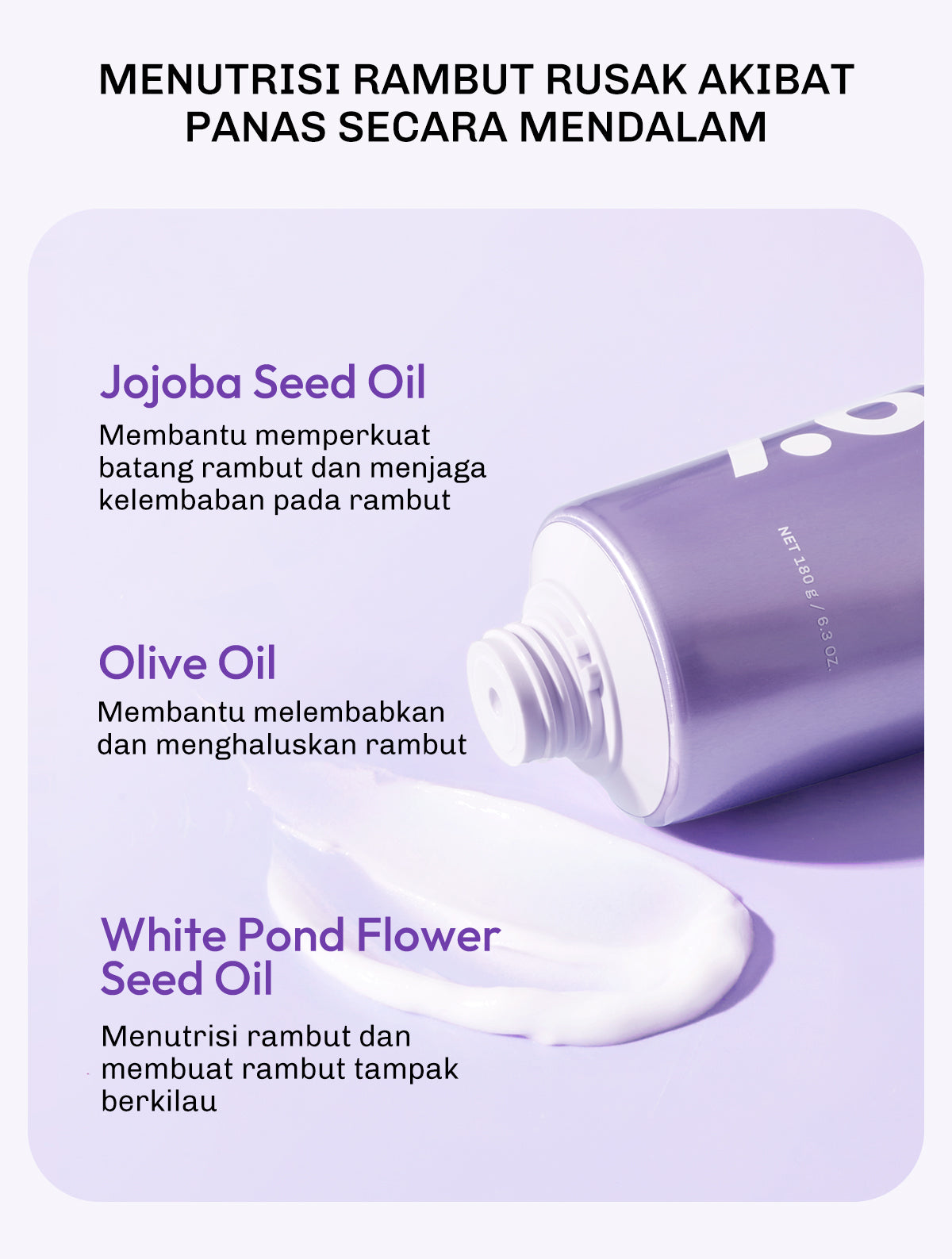 Lavojoy So So So Smooth Hair Mask 180gr | Masker Rambut Lembut Anti Kusut Frizzy | Masker Rambut Berkilau | Masker Rambut Kering | Repair Hair Mask with Hyaluronic Acid + Triple Seed Oil + Australian Manuka Honey