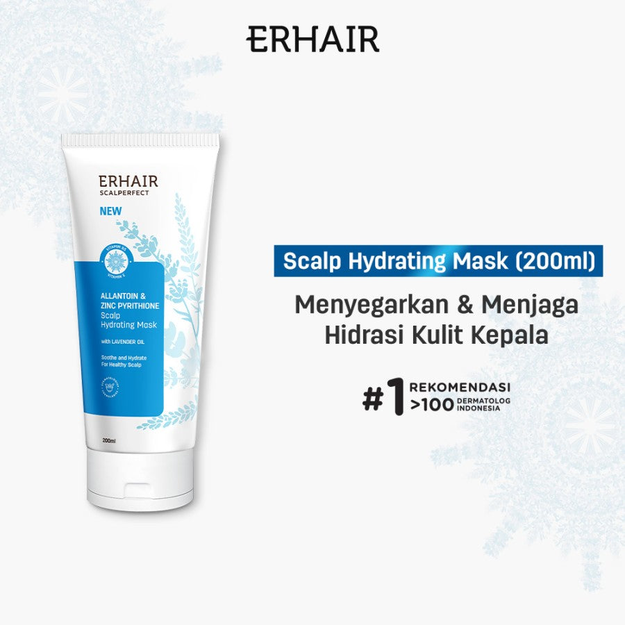ERHAIR Scalperfect Hydrating Mask 200ml - Masker Kulit Kepala bebas Gatal & Berketombe Menenangkan Kulit Kepala Gatal, Iritasi, Minyak dan Mengurangi Ketombe Seboroik | Menthol Cooling Sensation