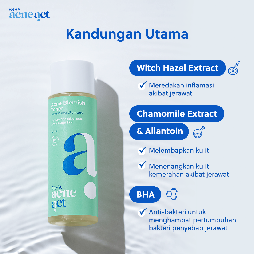 ERHA Acneact Witch Hazel & Chamomile Acne Blemish Toner 100 ml - Toner Wajah Berjerawat