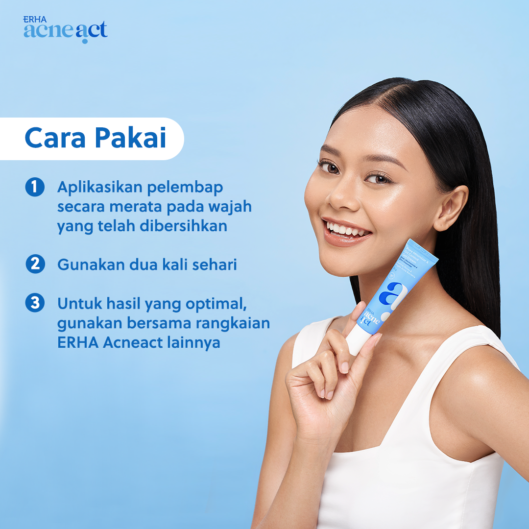 ERHA Acneact Pore Minimizer & Oil Control Gel Cream 30g - Pelembap Kulit Minyak & Pori Besar | BHA | Niacinamide