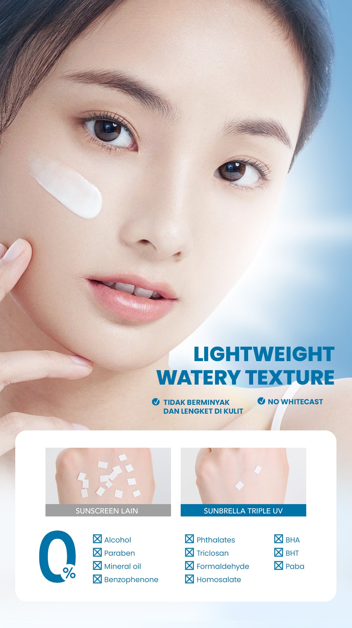 YOU Sunbrella Triple UV Elixir Sunscreen SPF50+ PA++++ Tabir Surya Oil Control untuk Kulit Berminyak UVA UVB Blue Light Oily Skin Sunbrella Sunscreen Paket 2in1 Skincare Bundle Triple UV 2 in 1 [Hot Selling]