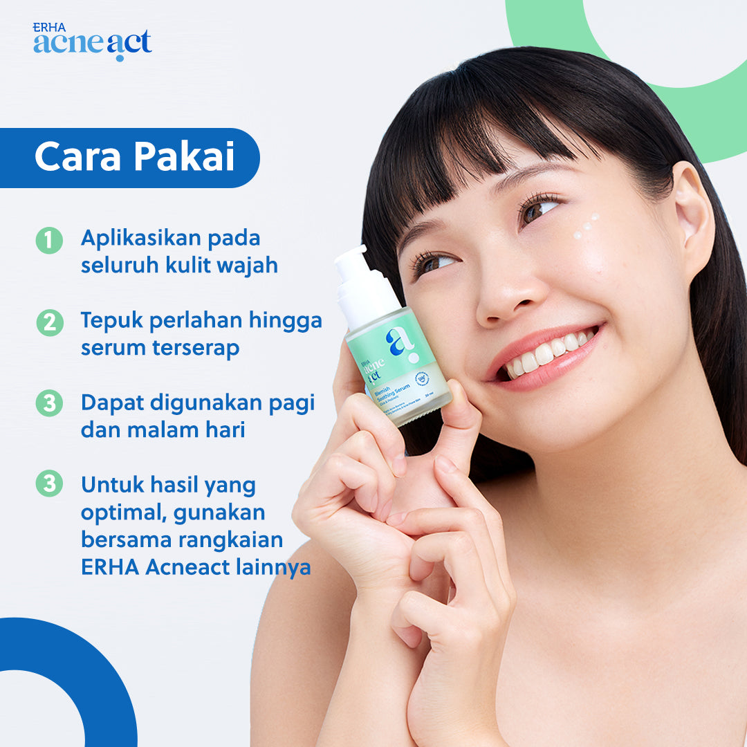 ERHA Acneact Blemish Soothing Serum 30 ml - Serum untuk Kulit Kering Berjerawat | Cica | Prebiotic