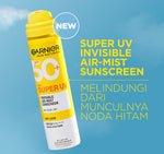 GARNIER Super UV Invisible Air-Mist Sunscreen SPF50+ PA++++ 75 ml | Sunscreen Spray UV Mist Sun Shield Tabir Surya