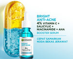 GARNIER Serum Bright Complete Anti Acne Booster Serum Lawan Jerawat 15ml 30ml - Skincare Vitamin C Salycilic Acid Cocok untuk semua jenis kulit
