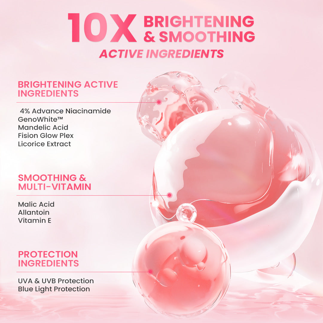 Hanasui Glow Expert Day Cream New Improved Formula - Gel Cream Ringan No Whitecast Mencerahkan & Kurangi Bintik Hitam - Niacinamide & Genowhite