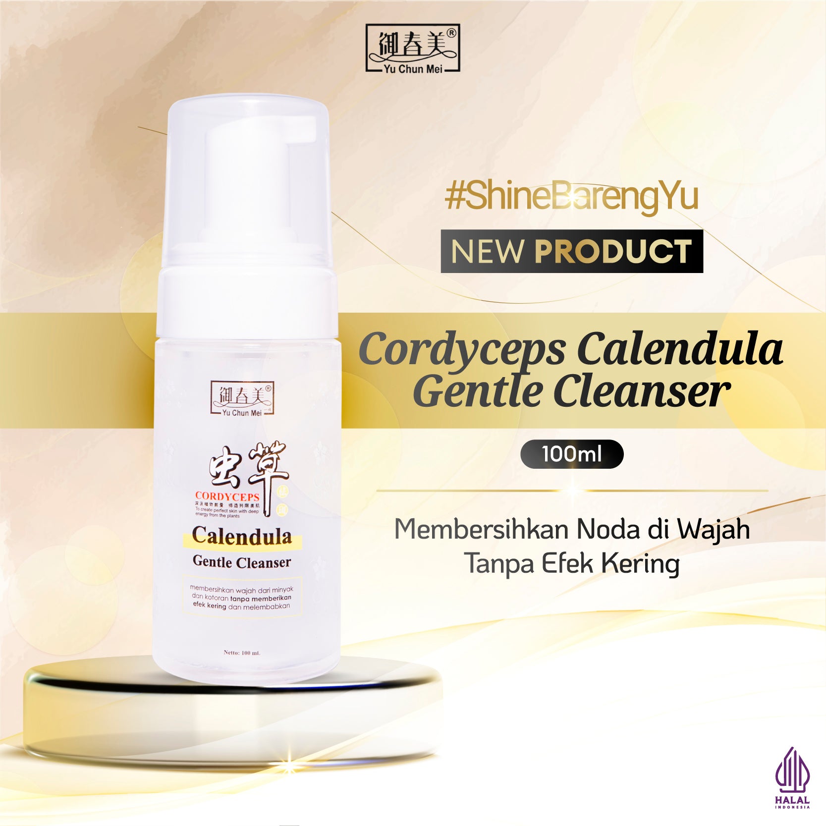 YU CHUN MEI Cordyceps Calendula Gentle Cleanser 100ml - Membersihkan Kotoran Wajah