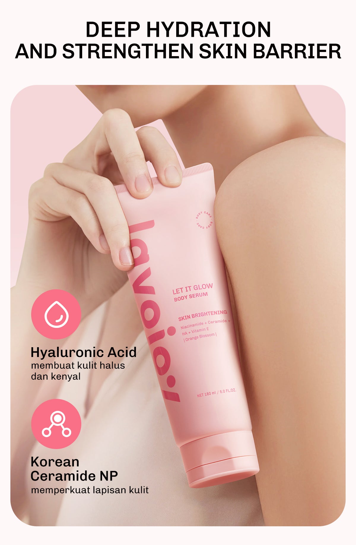 Lavojoy Let It Glow Summertrain Body Serum Skin Brightening Upgraded Version | Body Lotion Untuk Mencerahkan Dan Melembabkan Kulit Dengan Niacinamide + Ceramide + Vitamin E