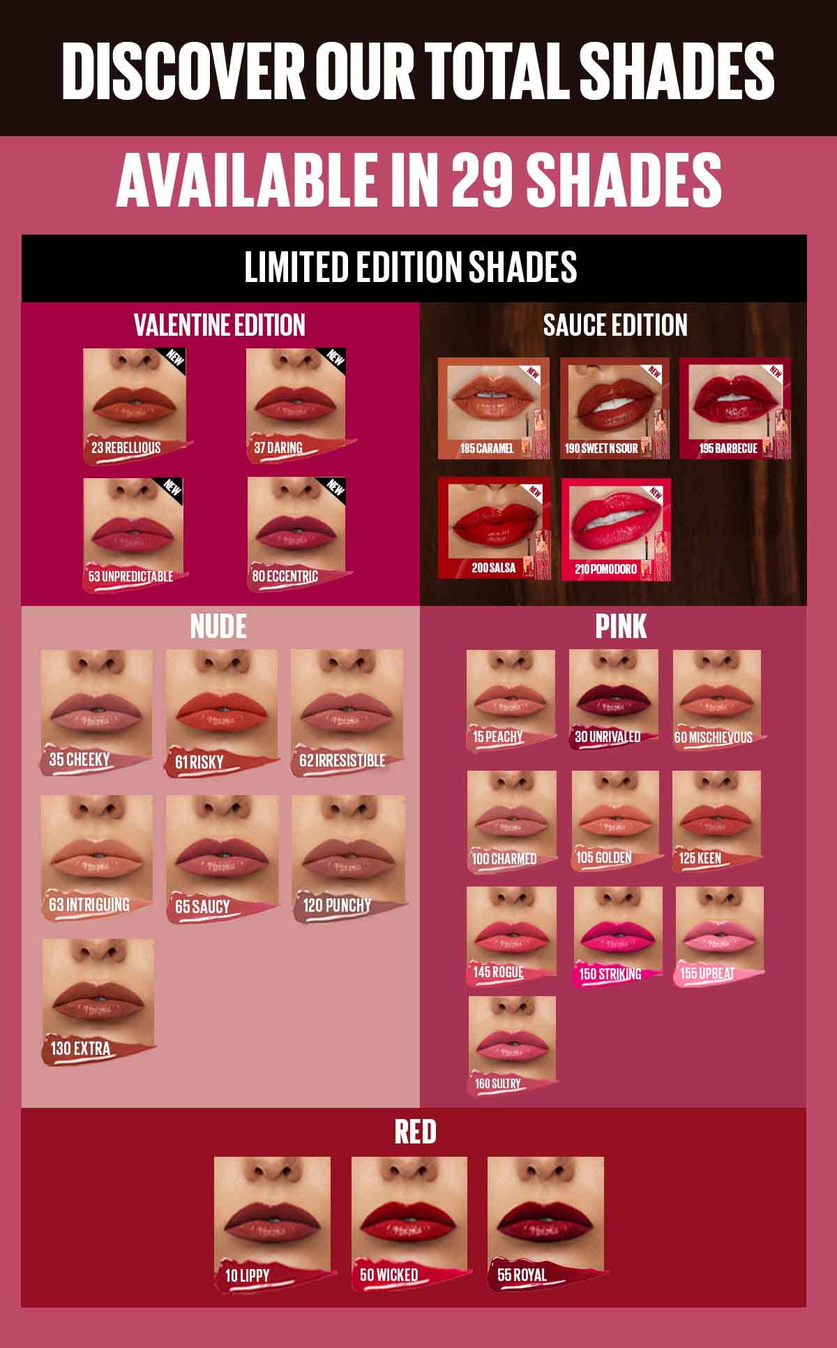 MAYBELLINE OFFICIAL Superstay Vinyl Ink 4.2 ml LIMITED EDITION - Shiny Pigmented Liquid Lipstik Lipstick