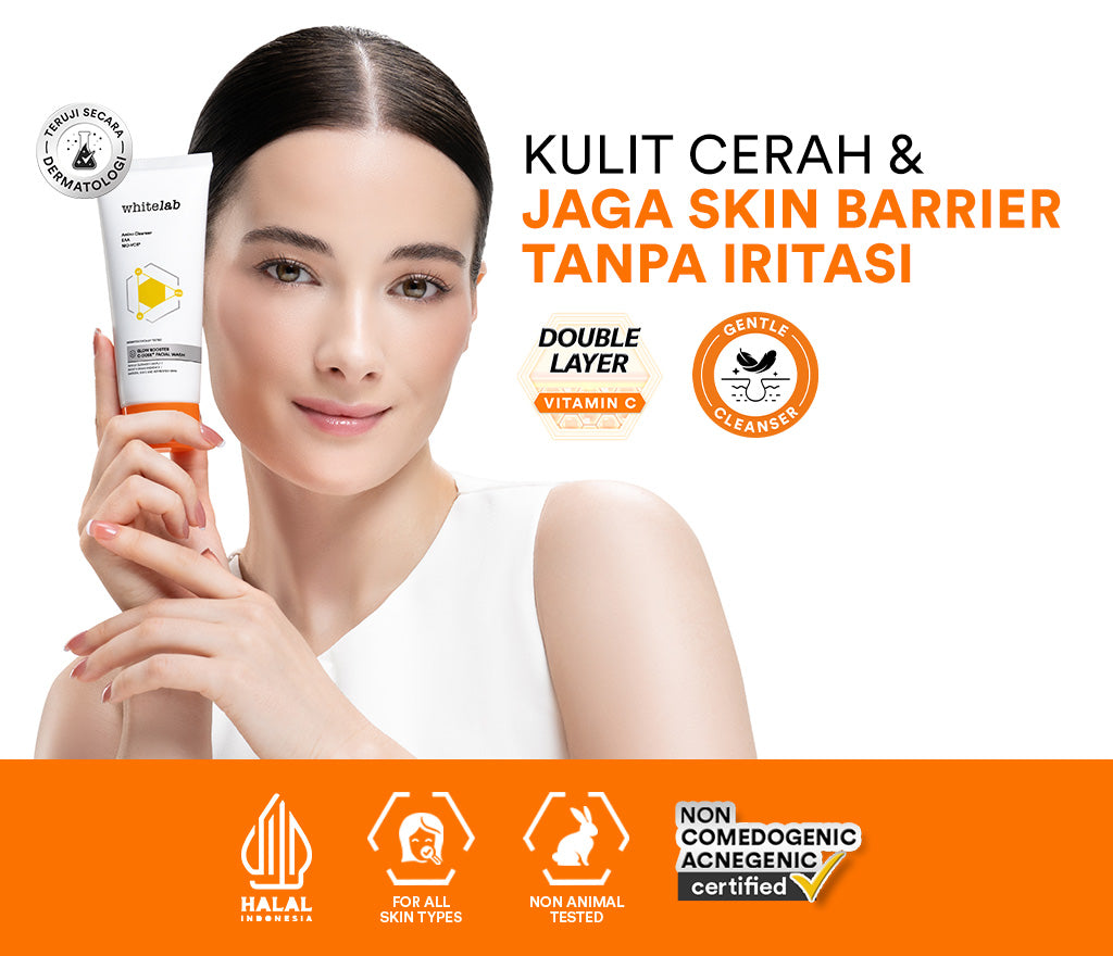 Whitelab Glow Booster C-Dose+ Facial Wash - Sabun Pembersih Muka Pencerah dengan Amino Cleanser Gentle Anti Iritasi [BPOM]