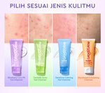 Glad2Glow Blueberry Ceramide Low pH Gel Cleanser facial wash skincare face wash sabun cuci muka cleansing balm exfoliating exfoliasi wajah sabun muka pembersih wajah Memperbaiki penghalang kulit tetap terhidrasi wajah G2G g2glow official store