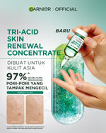 GARNIER Tri Acid Renew Peeling Serum Exfoliasi Wajah - Glass Skin AHA BHA PHA 10% Niacinamide 5% Skincare Exfoliating Renewal Concentrate kulit ideal daily safe for sensitive skin exfoliant serum mencerahkan wajah