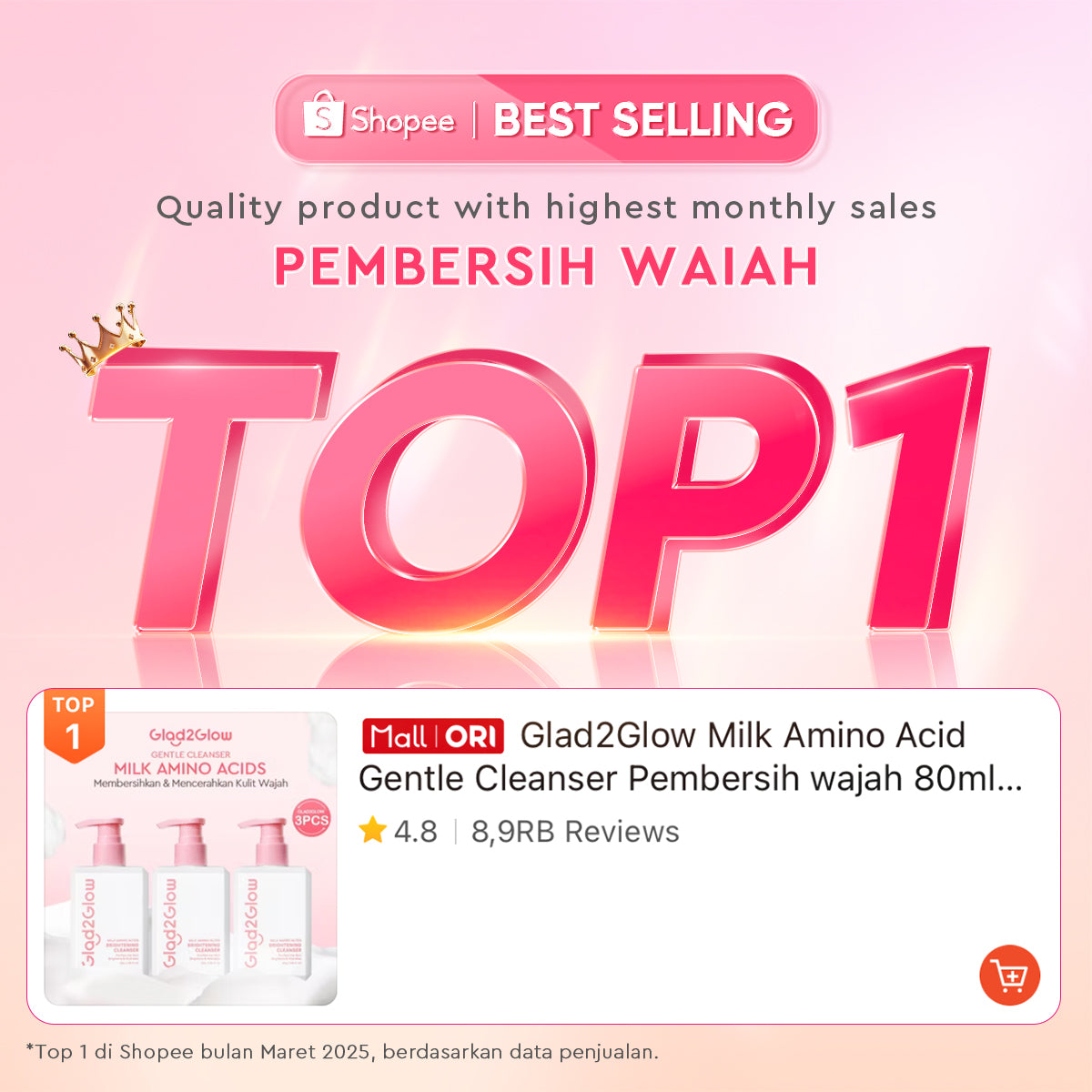 Glad2Glow Milk Amino Acid Gentle Cleanser Brightening facial wash skincare face wash sabun cuci muka cleansing balm exfoliating exfoliasi wajah sabun muka pembersih wajah Mencerahkan wajahMelembabkan kelembaban Mengandung asam amino g2glow official store