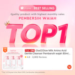 Glad2Glow Milk Amino Acid Gentle Cleanser Brightening facial wash skincare face wash sabun cuci muka cleansing balm exfoliating exfoliasi wajah sabun muka pembersih wajah Mencerahkan wajahMelembabkan kelembaban Mengandung asam amino g2glow official store