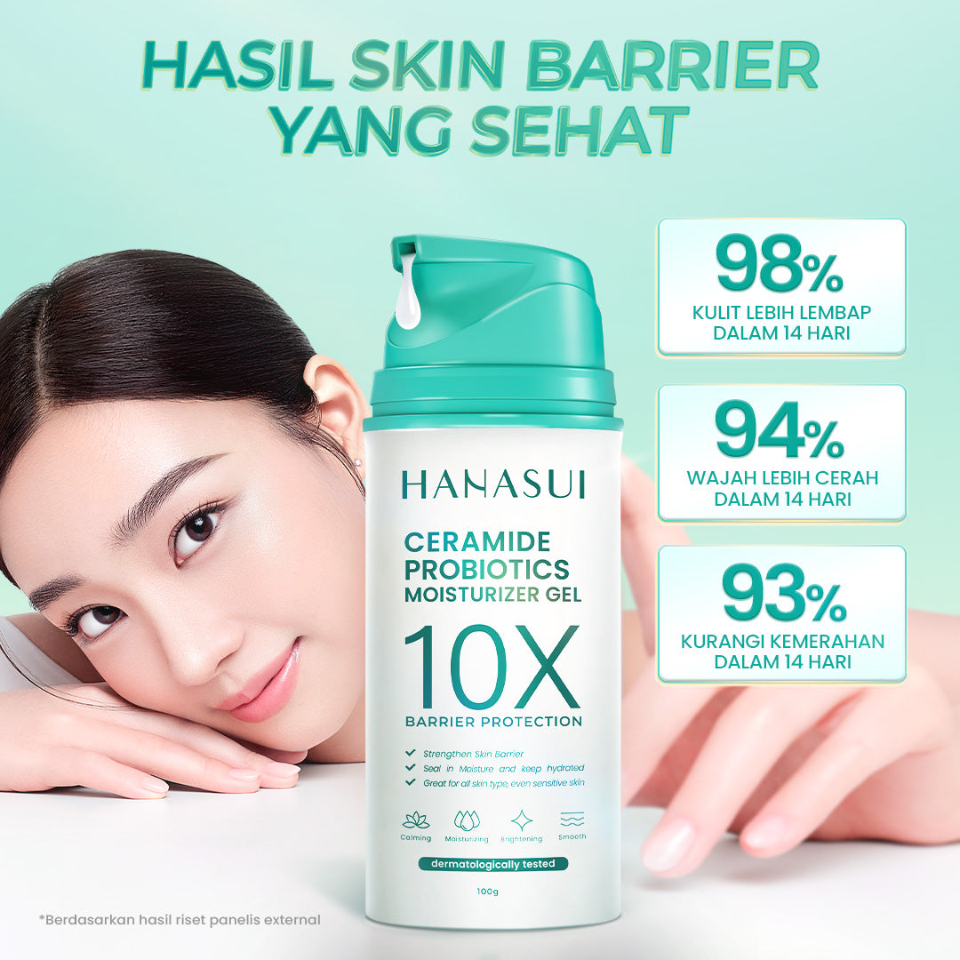 【BIG SIZE】Hanasui Ceramide Probiotics Moisturizer Gel 100ml - Pelembab Ringan Lembap Perbaiki Skin Barrier dan Mencerahkan
