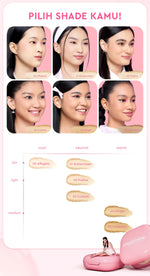 Glad2Glow Perfect Blurring Powder Foundation waterproof setting two way cake TWC Mengandung squalane dan vitamin E concealer pengontrol minyak meratakan warna kulit bantalan udara yang menjaga kelembapan alas bedak krim BB concealer g2glow official store