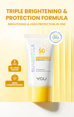 YOU Sunbrella 2% Niacinamide Brightening Sunscreen Cooling Sunscreen Sunscreen Sensasi Dingin Sunscreen SPF 50