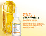 [PAKET HEMAT ISI 2] GARNIER Serum Vitamin C Bright Complete Vitamin C 30x Booster Serum Skincare - 30ml Serum Mencerahkan Wajah Cepat Cerahkan Noda Hitam Serum Wajah