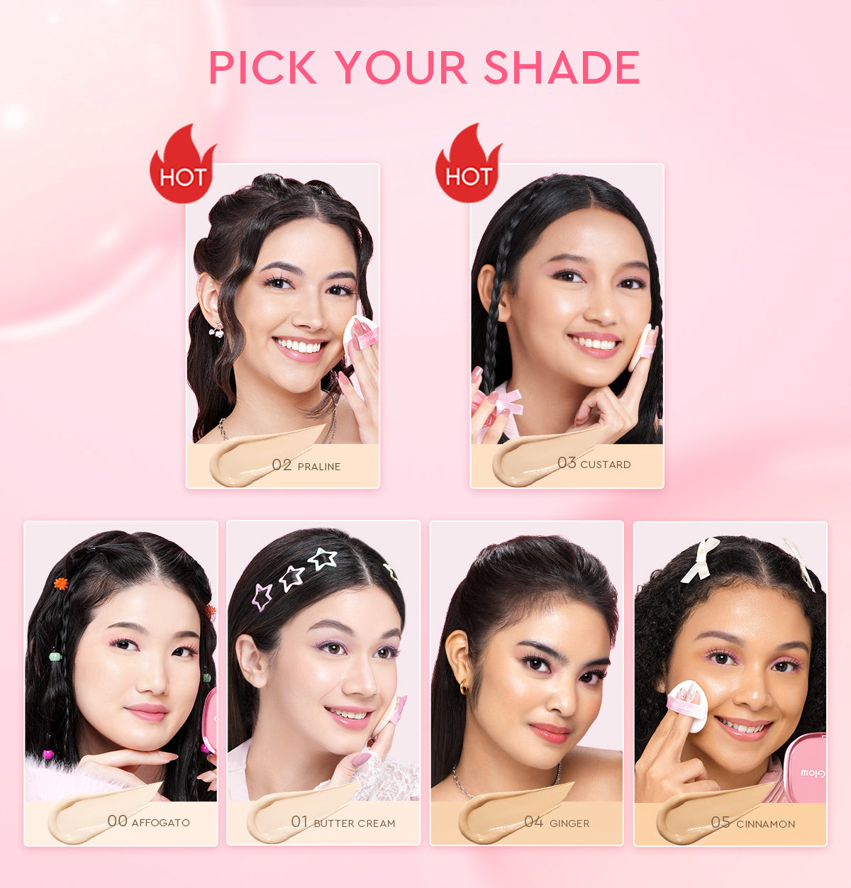 [ORDER NOW, HEMAT 35K]Glad2Glow Perfect Blurring Powder Foundation&Perfect Cover Cushion foundation  Setting waterproof Concealer Oil-Control matte Sweatproof Finish Poreless Highlighting Contouring Refill two way cake BB CC makeup g2glow official store