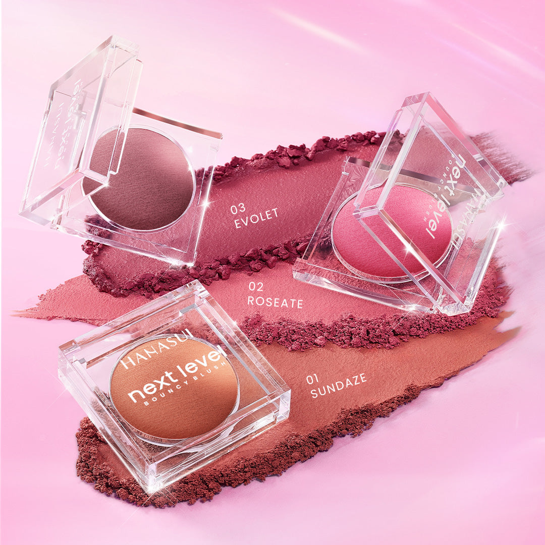 Hanasui Next Level Bouncy Blush - Super Bouncy Blush Long Lasting Blendable Easy To Use Powder Blush Bounce And Blush Kekinian