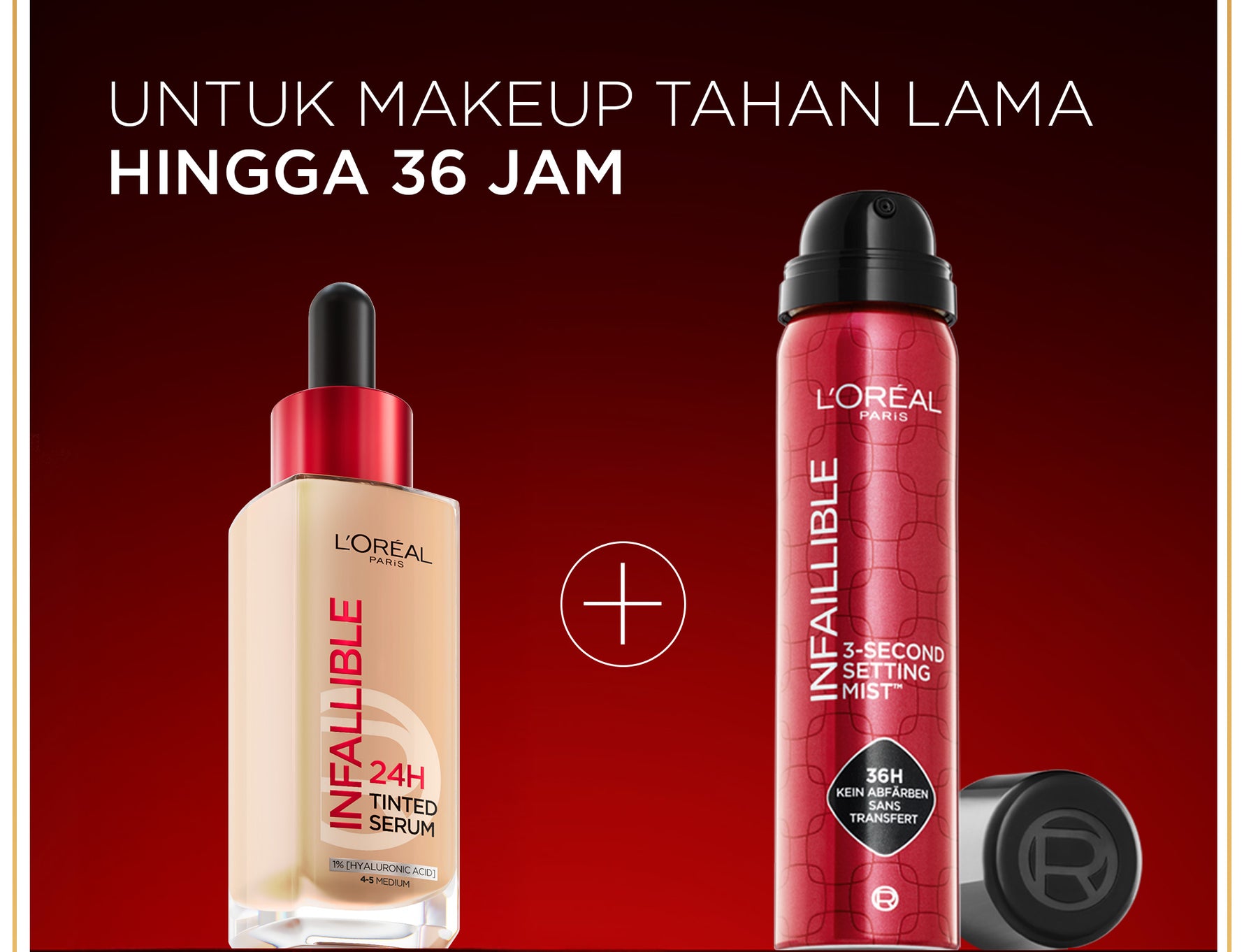 [BARU] L'OREAL PARIS INFALLIBLE 24H TINTED SERUM FOUNDATION LIGHTWEIGHT BREATHABLE RINGAN TAHAN HINGGA 24 JAM