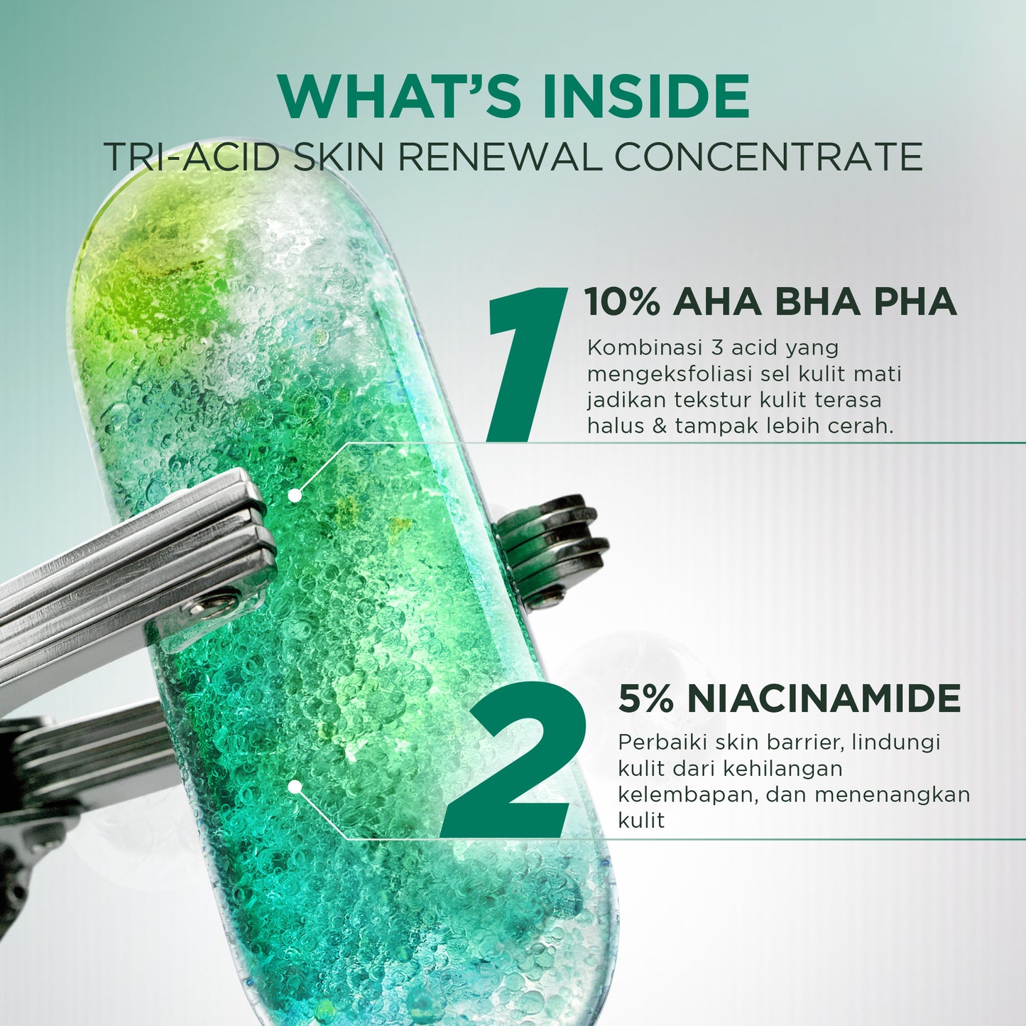 GARNIER Tri Acid Renew Peeling Serum Exfoliasi Wajah - Glass Skin AHA BHA PHA 10% Niacinamide 5% Skincare Exfoliating Renewal Concentrate kulit ideal daily safe for sensitive skin exfoliant serum mencerahkan wajah