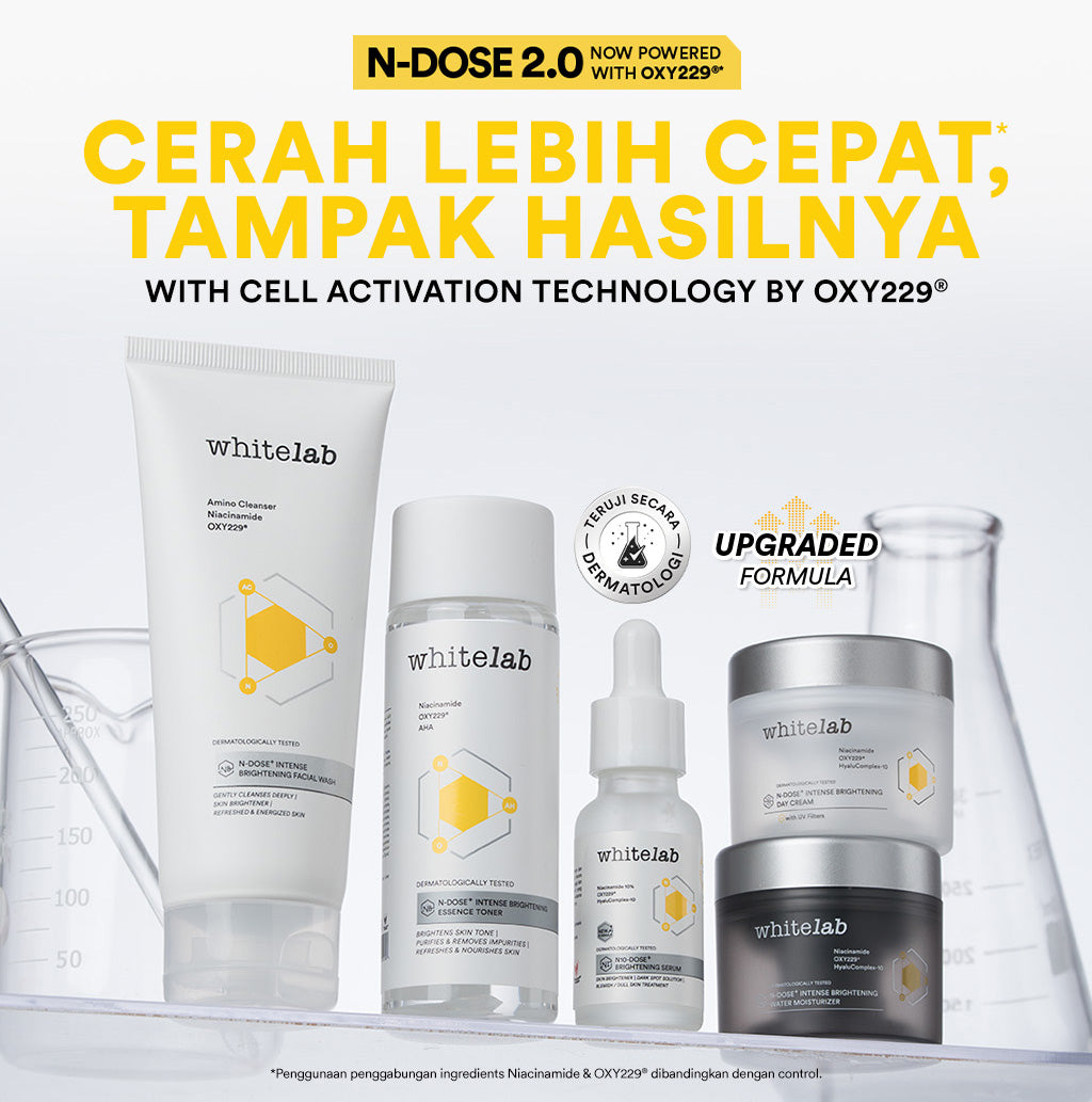 Whitelab Day Cream Brightening  - Pelembap Krim Pagi Pencerah Wajah Untuk Kulit Oily N-Dose+ 2.0